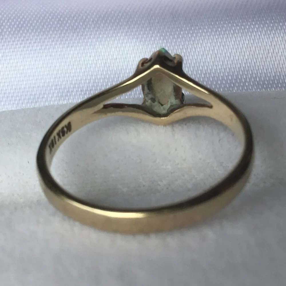 10K Gold & Natural Opal Vintage Ring - KSK - Picture 5 of 16
